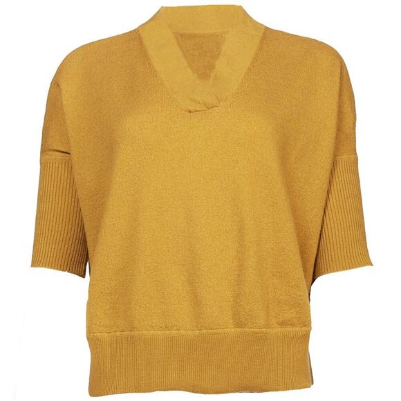 ANTHROPOLOGIE Araminta Pullover Sweater in Mustard Yellow XS - Picture 1 of 10